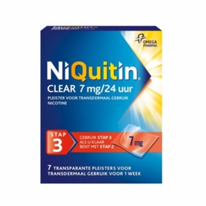 NIQUITIN CLEAR NICOTINEPLEISTERS 7 MG STAP 3 7 ST